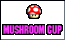 a mushroom cup logo with a mushroom on top of it