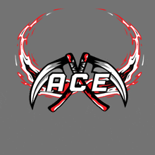 a logo for ace with two crossed axes