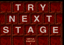 a video game screen that says try next stage on it
