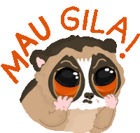 a drawing of a lemur with the words mau gila