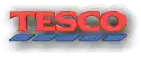 a red and blue tesco logo with a white background