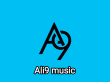 a blue background with a black logo for ali9 music