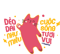 an illustration of a cat with the words deo dai như mieu written below it