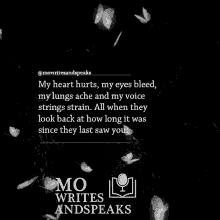 a quote from mo writes and speaks is surrounded by white butterflies