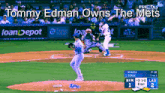 tommy edman owns the mets baseball game with a score of 1 to 2
