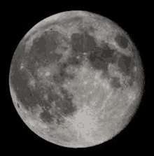 a black and white photo of a full moon on a black background