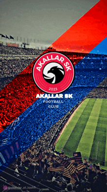 a poster for the akallar sk football club is shown