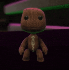 a stuffed animal with a zipper on its body