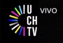 a logo for vivo ch tv with a colorful circle in the center