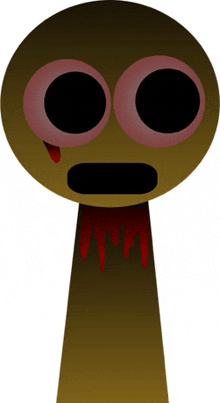 a cartoon drawing of a zombie with blood dripping from its mouth