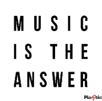 a sign that says music is the answer on it