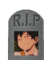 a gravestone with a picture of a young boy and the words r.i.p.