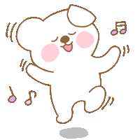 a cartoon of a bear dancing with music notes around it