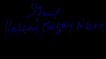 a black background with blue writing that says ' i 'm happy today here ' on it