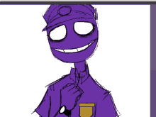 a drawing of a purple police officer with a flashlight