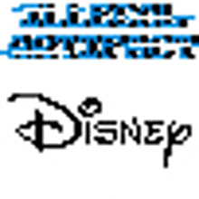 a disney logo is shown in pixel art