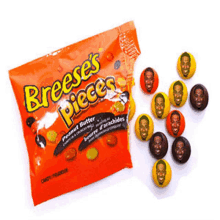 a bag of breese 's pieces peanut butter candies