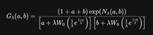 a mathematical equation on a black background that says gx ( a , b )