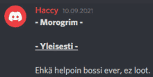 a screenshot of a discord conversation between haccy and monogrim