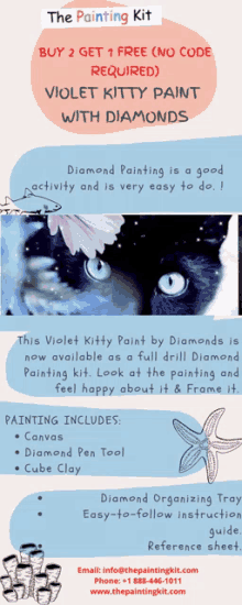 an advertisement for a painting kit with diamonds