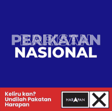 a blue background with the words pbarisann nasional written on it