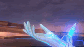 a cartoon drawing of a hand holding a sword