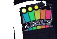 a rainbow colored item that says extreme meter