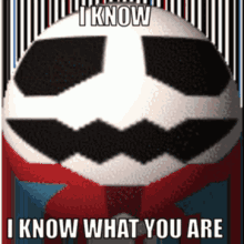 a picture of a soccer ball with the words " i know what you are "