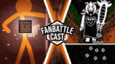 a fan battle cast poster with a stick figure