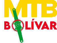 a logo for mtb bolivar shows a green bicycle crank