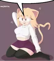 a cartoon of a cat girl with a speech bubble above her head that says majestic