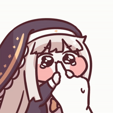 a cartoon drawing of a girl with a hat on