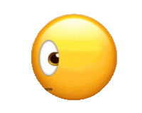 a yellow smiley face with a white eye and mouth