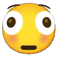 a yellow smiley face with a surprised look on it