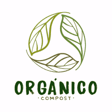 a logo for organico compost with a leaf in the middle