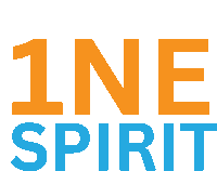 a logo for 1ne spirit is orange and blue