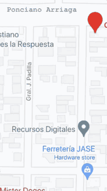 a map showing the location of recursos digitales