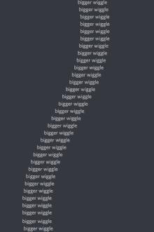 a list of words including bigger wiggle and wiggle