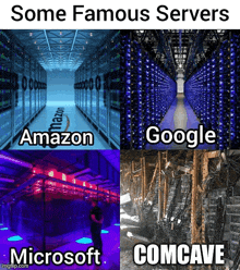 some famous servers amazon google microsoft comcave