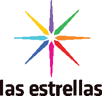 a logo for las estrellas shows a colorful star