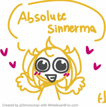 a drawing of a cartoon character with the words absolute sinnerma above it