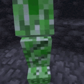 a creeper in a minecraft video game is standing in a dark room