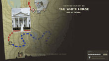 a map with a picture of the white house and the words " youre on your way to the white house king of the hill "