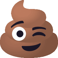 a cartoon drawing of a pile of poop with a face on it