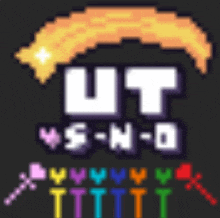 a pixel art logo for a video game called ut vs n-o .