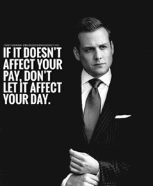 a black and white photo of a man in a suit and tie with a quote on the bottom