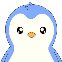a blue and white penguin is holding a sign that says 10