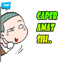 a cartoon of a boy with the words caper amat sih on the bottom