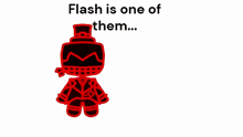two cartoon characters are standing next to each other with the words flash is one of them below them
