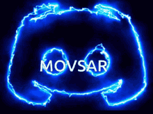 a blue lightning logo that says movsar in white letters